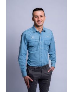 CAMISA SOCIAL MASCULINA JEANS M (12-128-2M)