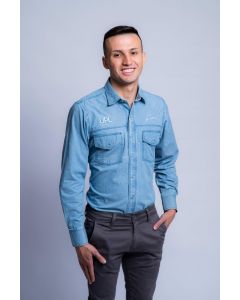 CAMISA SOCIAL MASCULINA JEANS XG (12-128-2M)
