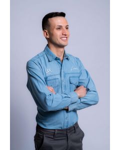 CAMISA SOCIAL MASCULINA JEANS XG2 (12-128-2M)
