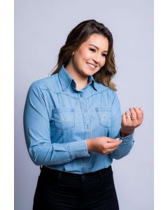 CAMISA SOCIAL FEMININA JEANS PP (14-117-2F)