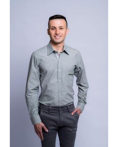 CAMISA SOCIAL MASCULINA CINZA PP (12-121-10M)