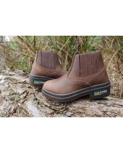 BOTINA ELASTICO EM COURO MARROM N° 33