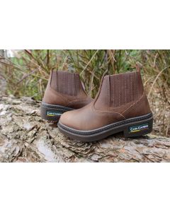 BOTINA ELASTICO EM COURO MARROM N° 34