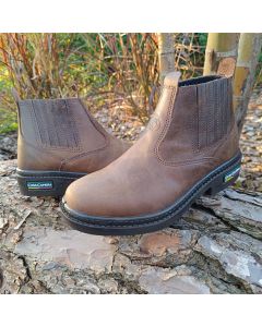 BOTINA ELASTICO EM COURO MARROM N° 37