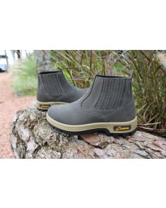 BOTINA ELASTICO EM COURO GRAFITE N° 34