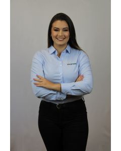 CAMISA SOCIAL FEMININA XADREZ AZUL P