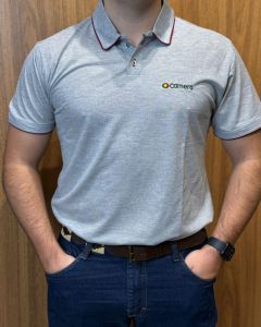 POLO MC MASCULINA CINZA MESCLA XG2
