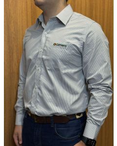 CAMISA SOCIAL MASCULINA XADREZ CINZA GG